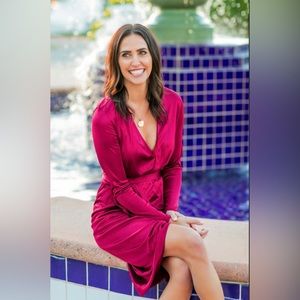 Red silky Altuzarra wrap dress